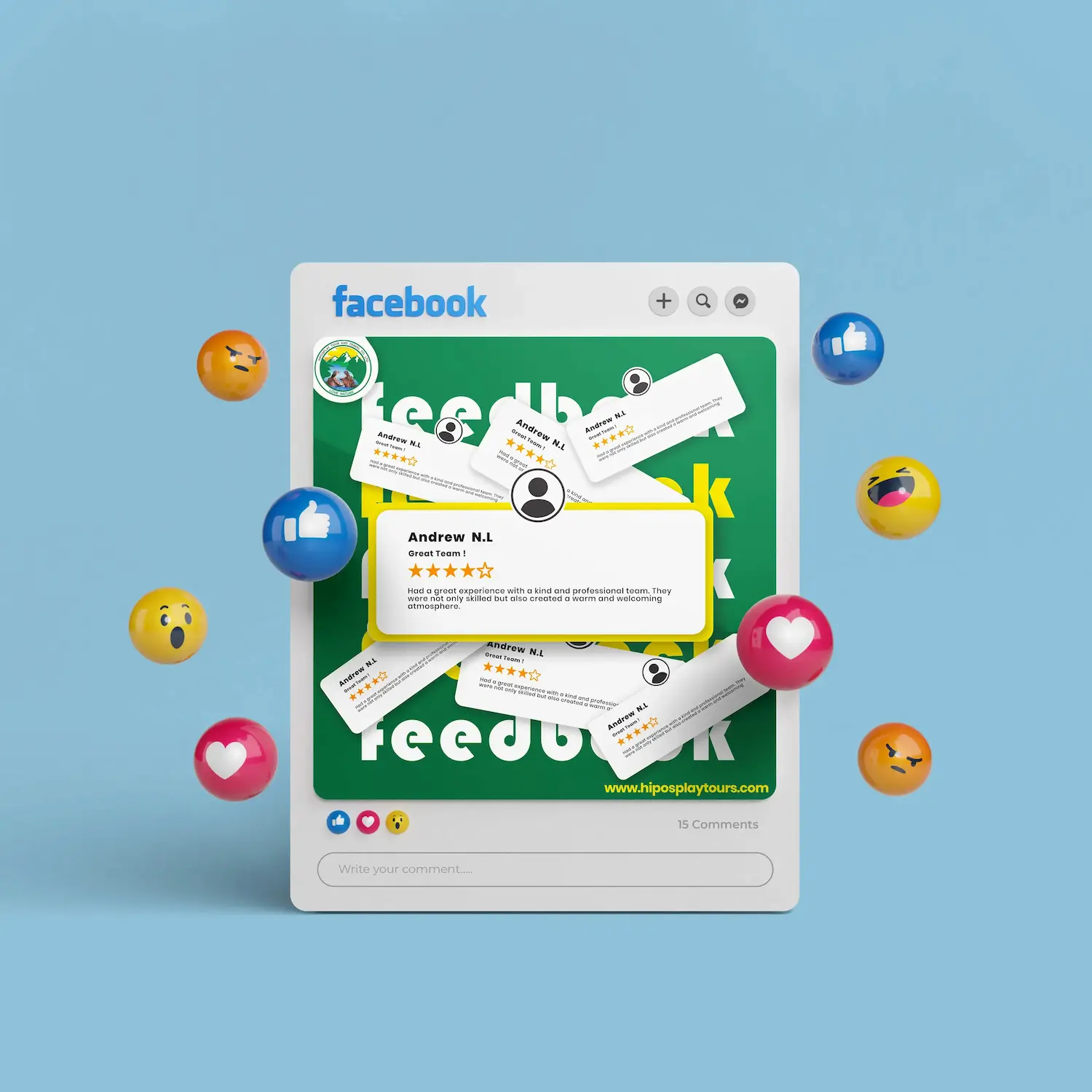 Hiposplay Tours social media post mockup design